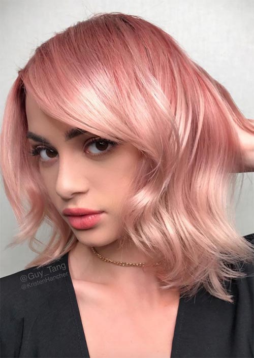 Winter Hair Colors Ideas & Trends: Cotton Pink Hair
