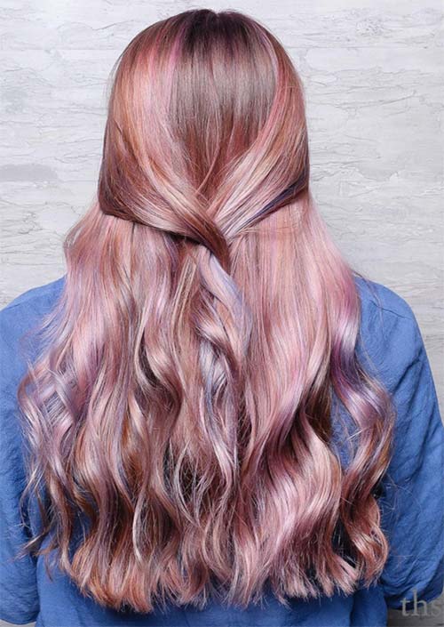 Winter Hair Colors Ideas & Trends: Cotton Rose Gold Hair