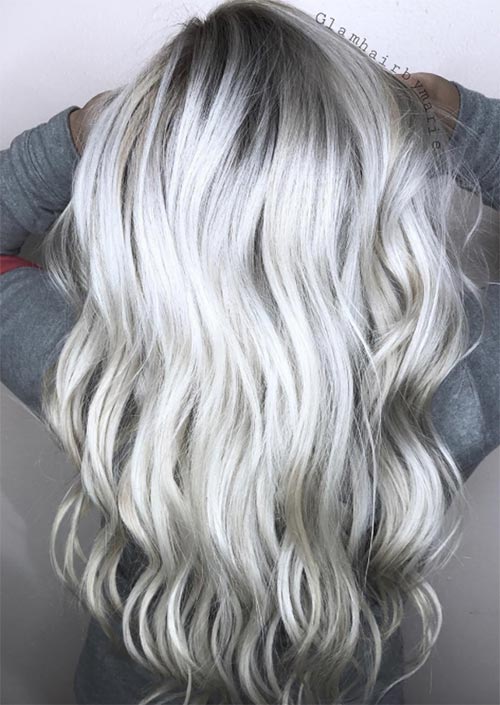 Winter Hair Colors Ideas & Trends: Ice Silver Hair
