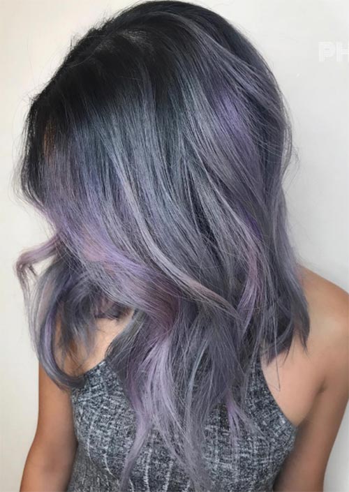 Winter Hair Colors Ideas & Trends: Lavender Smoke Hair