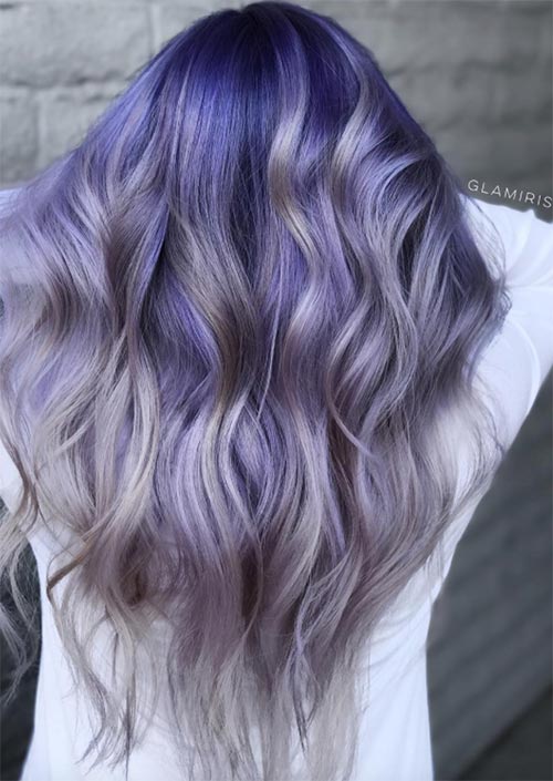 Winter Hair Colors Ideas & Trends: Lilac Silver Hair