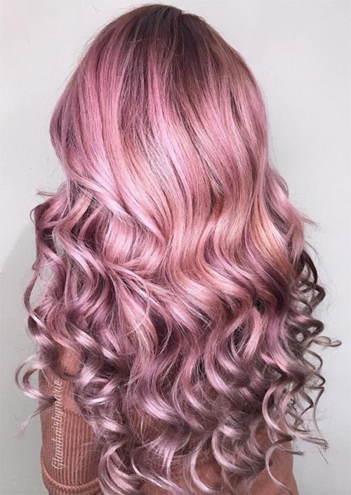 Winter Hair Colors Ideas & Trends: Metallic Pink Hair