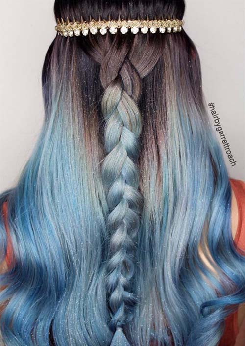 Winter Hair Colors Ideas & Trends: Moon Blue Hair