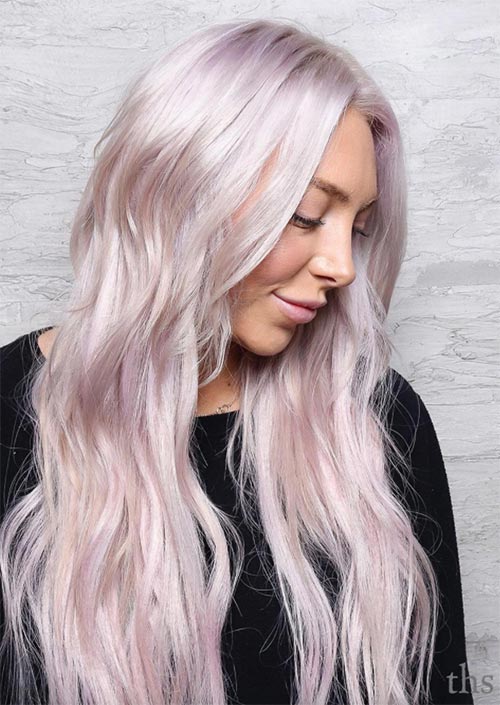 Winter Hair Colors Ideas & Trends: Pastel Blush Pink Hair