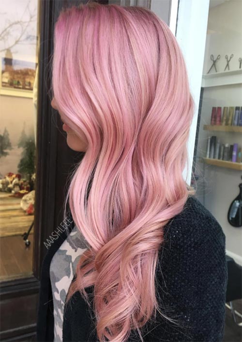 Winter Hair Colors Ideas & Trends: Pastel Pink Hair