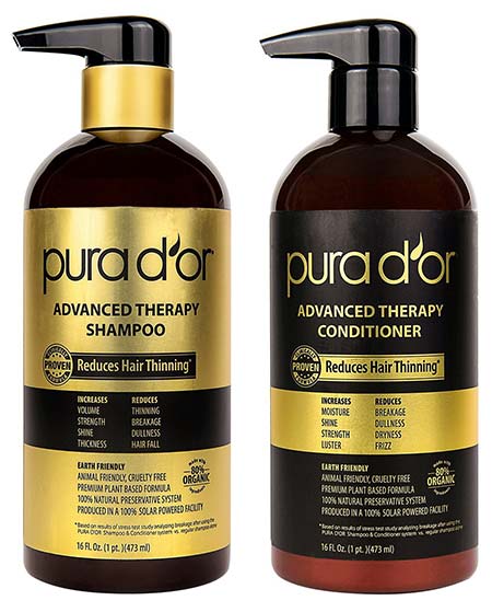 Best Hair Growth Shampoos: Pura D'OR Advanced Therapy System Shampoo & Conditioner for Thinning Hair