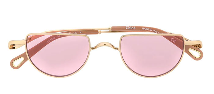 Best Tiny/ Small '90s Sunglasses for Women: Chloe Carlina Small Geometric Sunglasses