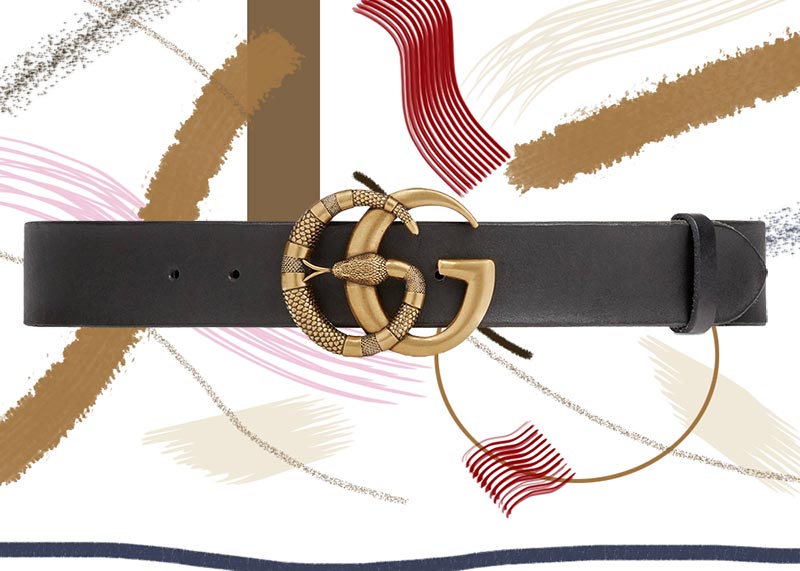 Best Gucci Belts for Women of All Time: Gucci Leather Belt with Double G Buckle with Snake