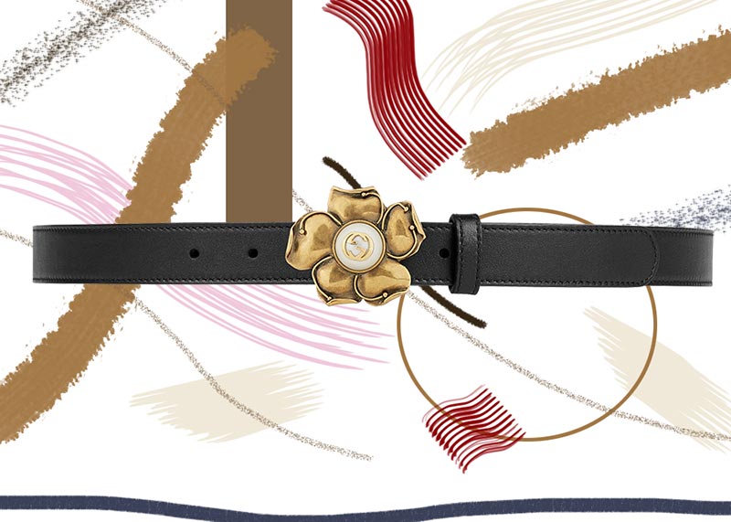 Best Gucci Belts for Women of All Time: Gucci Leather Belt with Metal Flower