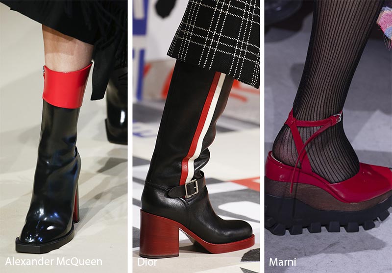 Fall/ Winter 2018-2019 Shoe Trends: Red and Black Shoes & Boots