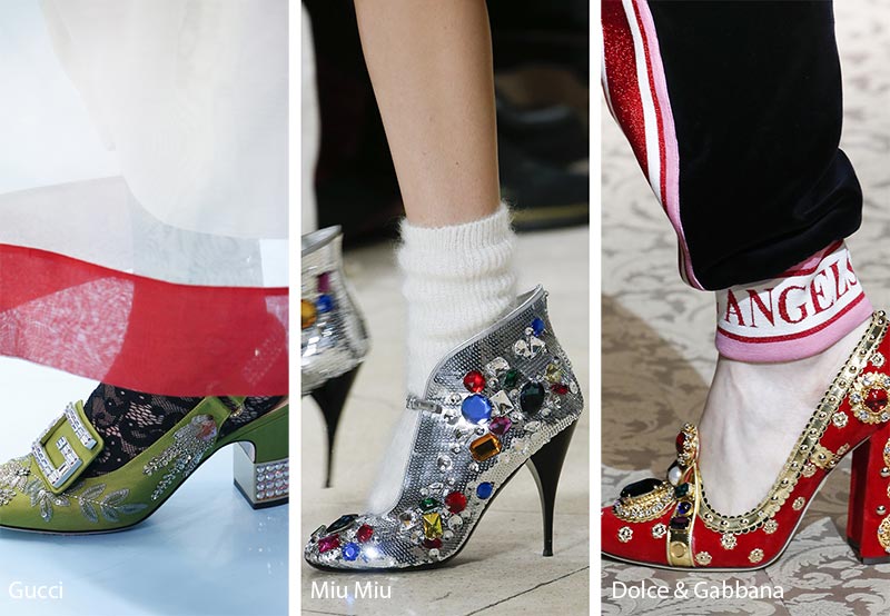 Fall/ Winter 2018-2019 Shoe Trends: Shoes & Boots with Rhinestones and Jewel Embellishments