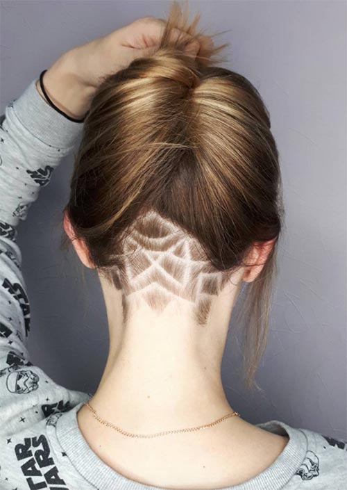 Undercut Hair Tattoos for Women