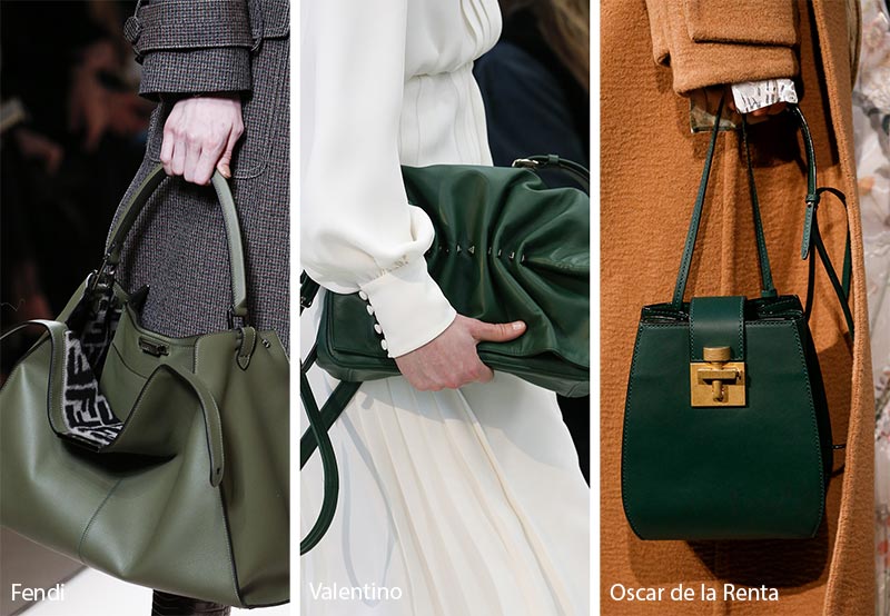 Fall/ Winter 2018-2019 Handbag Trends: Deep Green Bags & Purses 