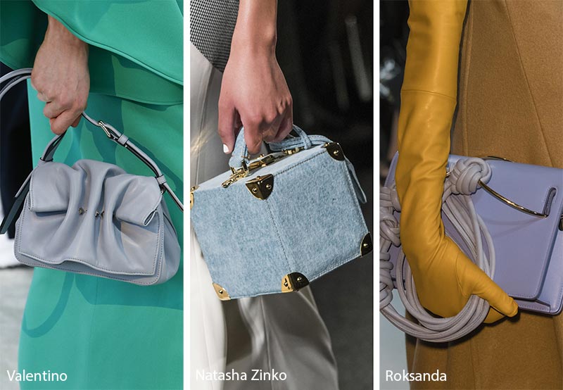 Fall/ Winter 2018-2019 Handbag Trends: Light Pastel Blue Bags & Purses