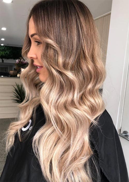 Spring Hair Colors Ideas & Trends: Balayage Chocolate Blonde Hair