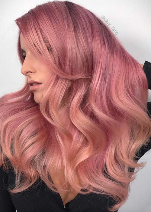 Spring Hair Colors Ideas & Trends: Bubblegum Peach Hair
