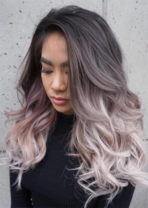 Spring Hair Colors Ideas & Trends: Charcoal Silver Pink Hair