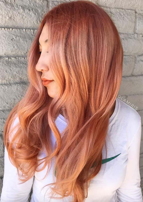 Spring Hair Colors Ideas & Trends: Copper Peach Hair