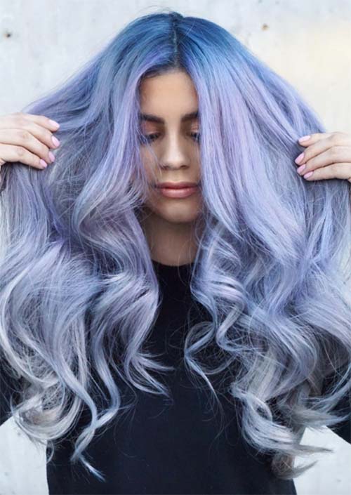 Spring Hair Colors Ideas & Trends: Metallic Ice Blue Hair