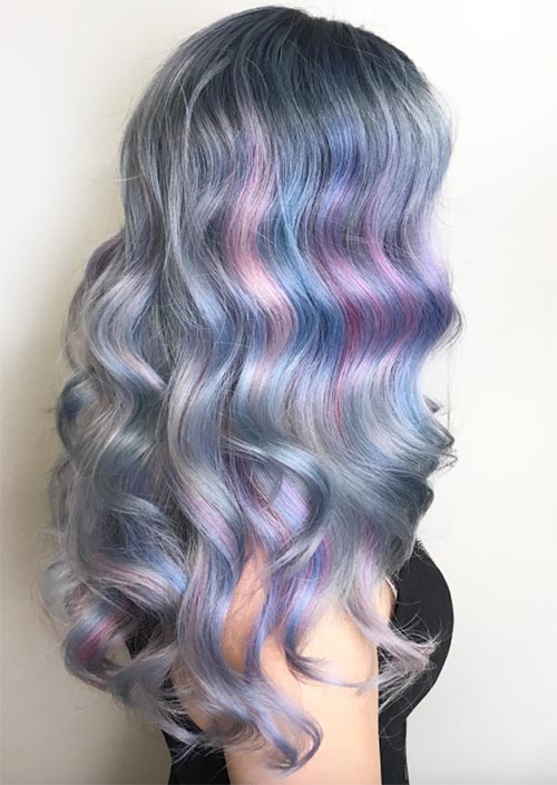 Spring Hair Colors Ideas & Trends: Pastel Lilac Blue Hair
