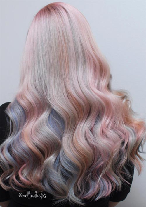 Spring Hair Colors Ideas & Trends: Pastel Pink Unicorn Hair
