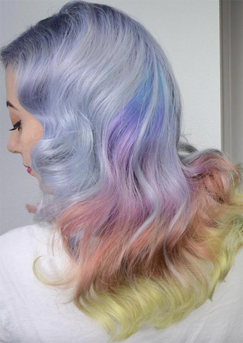 Spring Hair Colors Ideas & Trends: Pastel Rainbow Hair