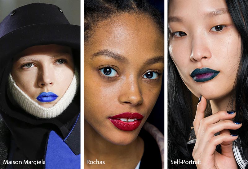 Fall/ Winter 2018-2019 Makeup Trends: Bold Lipstick with Barely There Skin