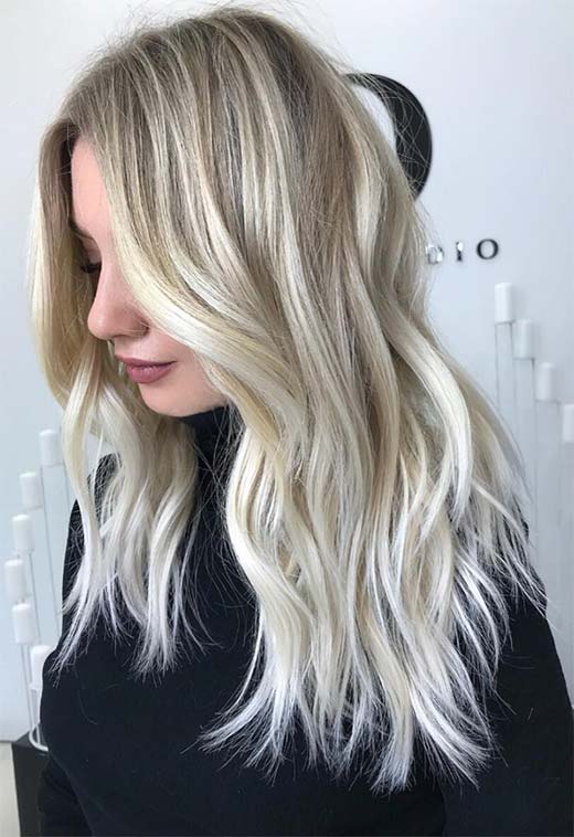 Summer Hair Colors Ideas & Trends: Color-Melted Cool Blonde Hair Color