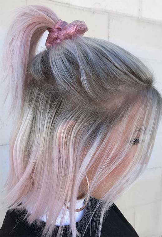 Summer Hair Colors Ideas & Trends: Ice Pink Hair Color