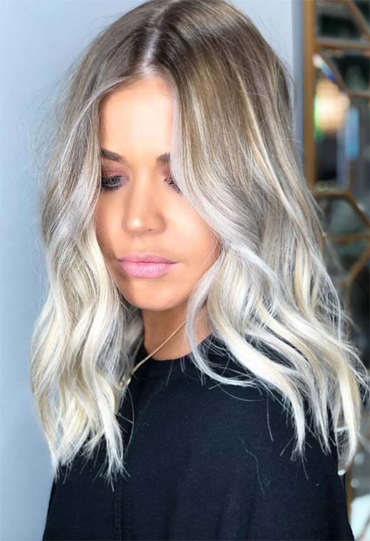 Summer Hair Colors Ideas & Trends: Ice White Blonde Hair Color