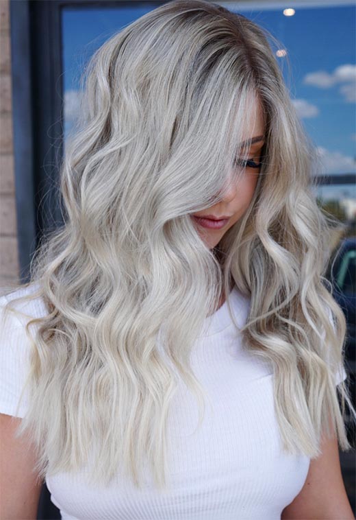 Summer Hair Colors Ideas & Trends: Metallic Ice Grey Hair Color