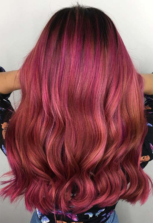 Summer Hair Colors Ideas & Trends: Neon Magenta Hair Color