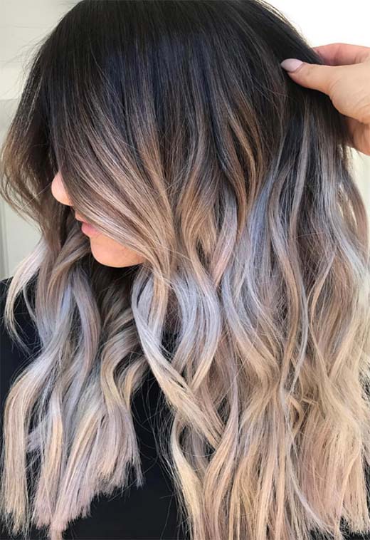 Summer Hair Colors Ideas & Trends: Ombre Charcoal Blonde Hair Color