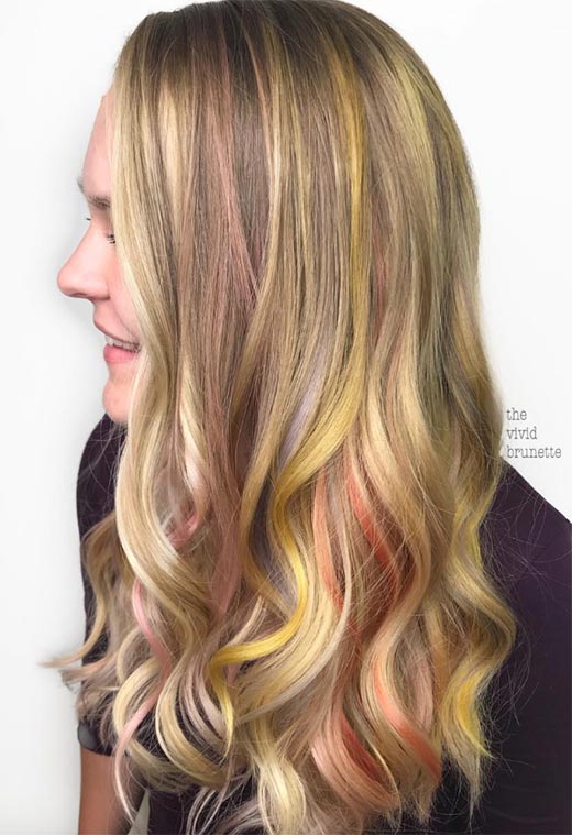 Summer Hair Colors Ideas & Trends: Pastel Confetti Hair Color