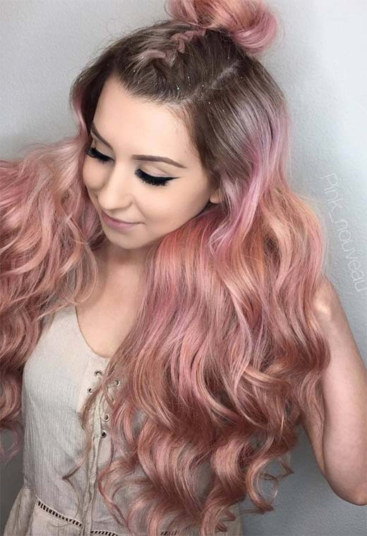 Summer Hair Colors Ideas & Trends: Rose Gold Hair Color