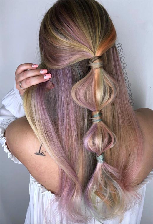 Summer Hair Colors Ideas & Trends: Unicorn Pastel Hair Color