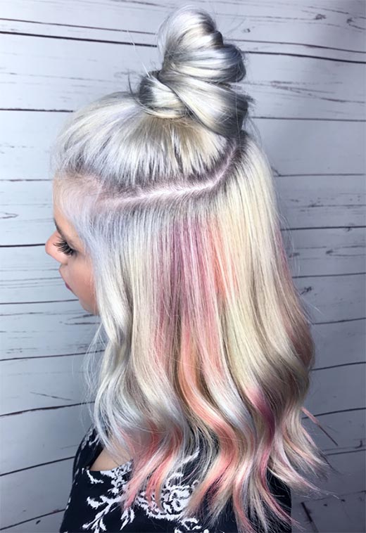 Summer Hair Colors Ideas & Trends: Unicorn Pearl Hair Color