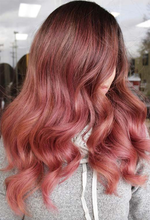 Summer Hair Colors Ideas & Trends: Wine Rose Hair Color