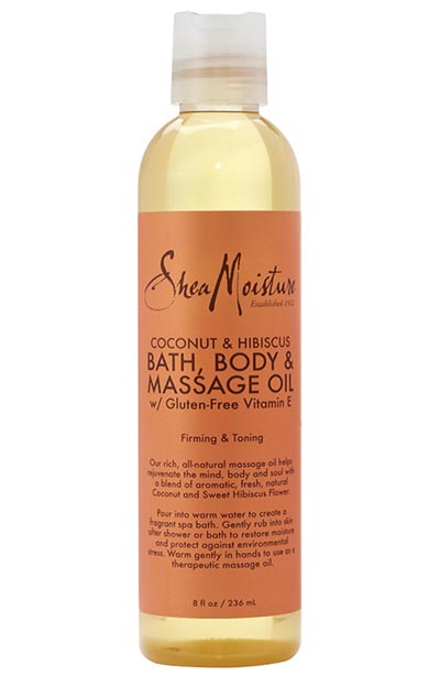 Best Shower & Bath Oils/ Cleansing Oils for Body: Sheamoisture Coconut & Hibiscus Bath Body & Massage Oil