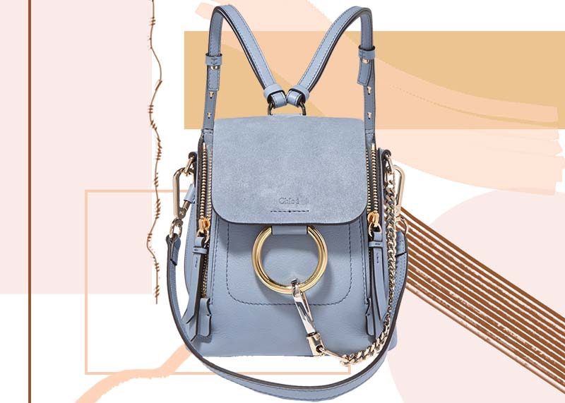 Best Designer Backpacks for Women: Chloe Faye Mini Textured Leather and Suede Backpack