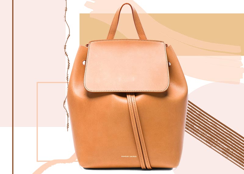 Best Designer Backpacks for Women: Mansur Gavriel Mini Backpack in Camello & Rosa