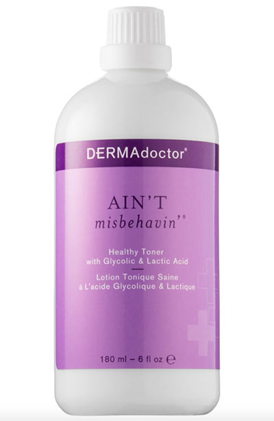 Best Lactic Acid Products for Skin Care: Dermadoctor Ain’t Misbehavin’ Healthy Toner with Glycolic & Lactic Acid
