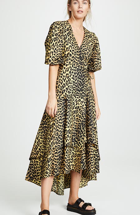 Animal/ Leopard Print Dresses: Ganni Leopard Print Dress