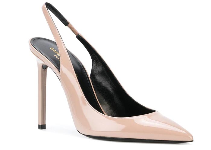 Trendiest Nude Heels/ Pumps: Saint Laurent Anja 105 Nude Heeled Shoes