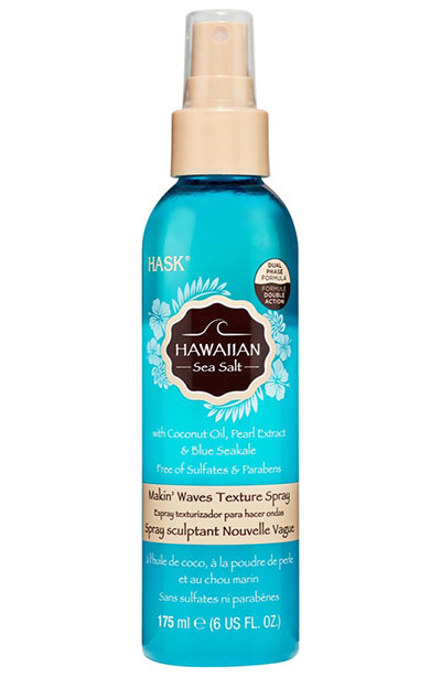 Best Sea Salt Sprays/ Beach Wave Sprays for Beachy Waves: Hask Hawaiian Sea Salt Texture Salt Spray