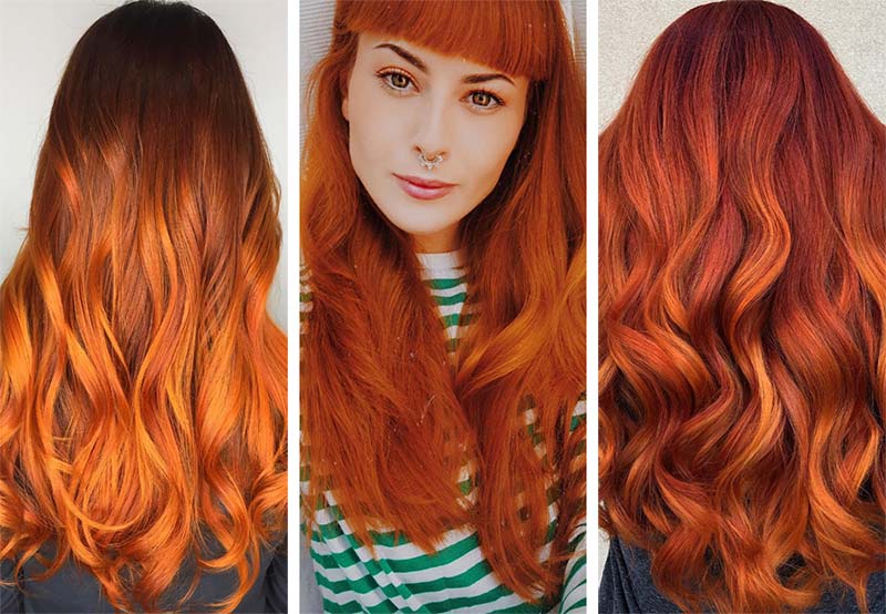 Red Hair Shades & Color Ideas: Bright Copper Red Hair