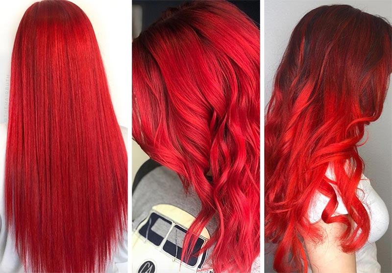 Red Hair Shades & Color Ideas: Fire Engine Red Hair Color
