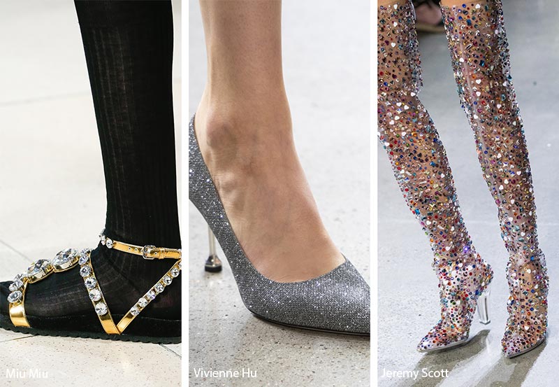 Spring/ Summer 2019 Shoe Trends: Bejeweled and Glitter Shoes & Sandals