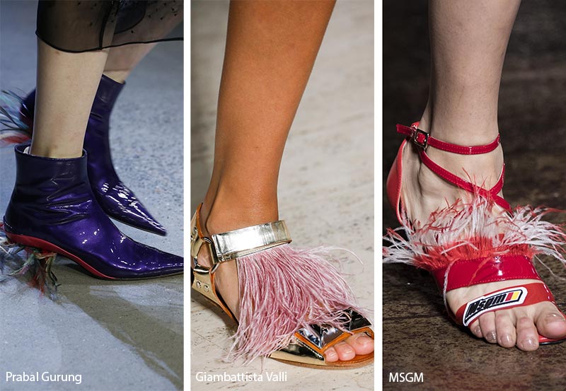 Spring/ Summer 2019 Shoe Trends: Feather-Embellished Shoes & Sandals