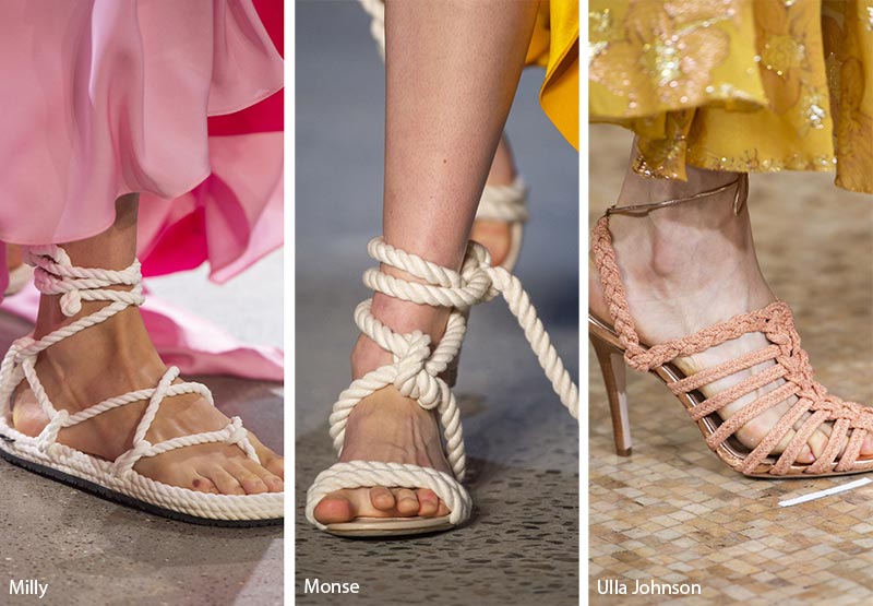 Spring/ Summer 2019 Shoe Trends: Nautical Rope, Braided, Mesh Shoes & Sandals